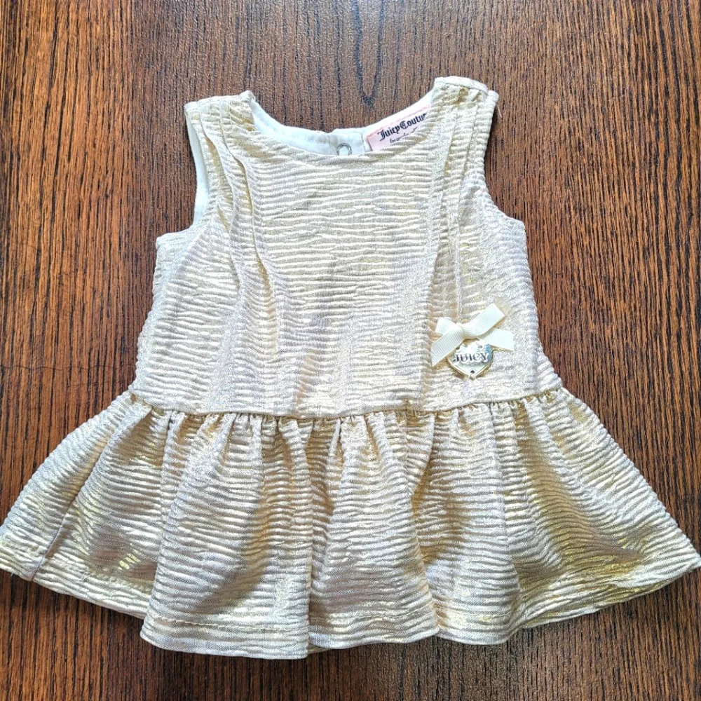 Juicy Couture Los Angeles California Gold Dress Size Infants 3-6 Months